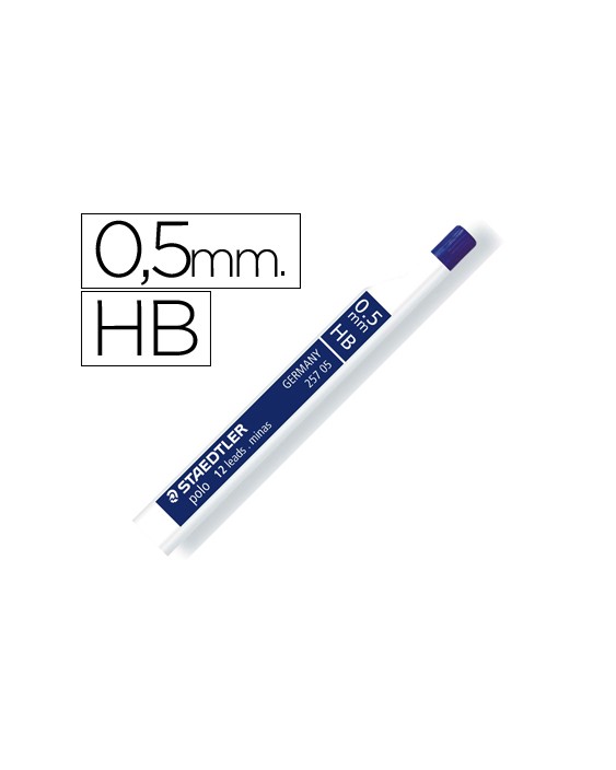 Minas staedtler grafito 0,5 mm hb polo 257 tubo con 12 minas