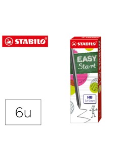 Minas stabilo easy ergo grafito hb 3,15 mm caja de 6 minas