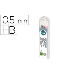 Minas liderpapel colores surtidos 0,5 mm estuche de 12 minas