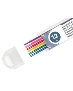 Minas liderpapel colores surtidos 0,5 mm estuche de 12 minas