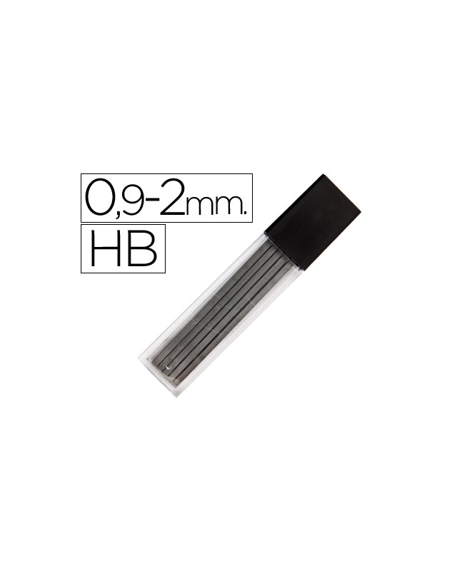 Minas liderpapel grafito rectangulares 2x0,9 mm hb tubo de 12 minas