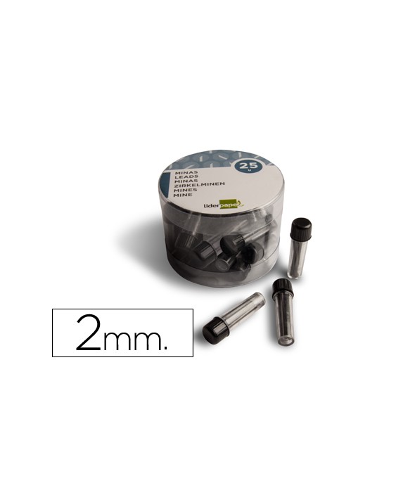 Minas liderpapel grafito 2 mm para compas tubo de 3 minas