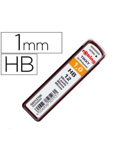 Minas rotring grafito 1 mm hb estuche de 12 minas