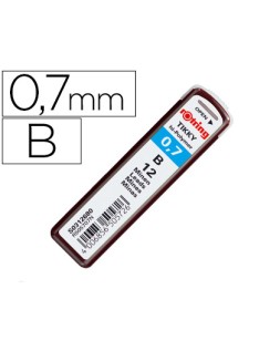 Minas rotring grafito 0,7 mm b estuche de 12 minas