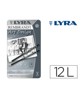 Lapices de grafito lyra rembrand art design caja de 12 graduaciones 6b-5b-4b-3b 2b-b-hb-f-h-2h-3h-4h