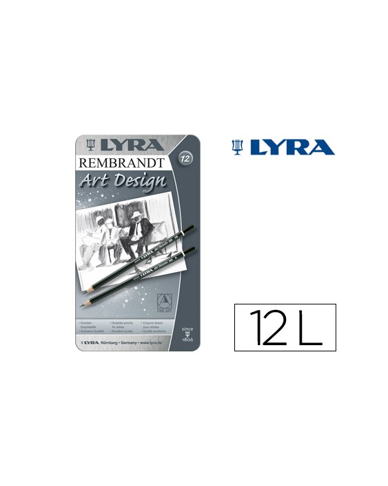 Lapices de grafito lyra rembrand art design caja de 12 graduaciones 6b-5b-4b-3b 2b-b-hb-f-h-2h-3h-4h