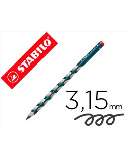 Lapices de grafito stabilo easygraph ergonomico para ambidiestros mina 3,15 mm hb