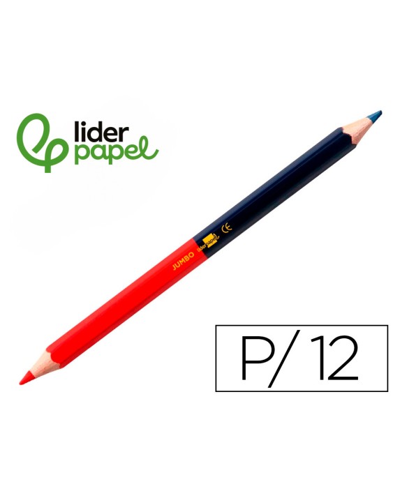 Lapices bicolor liderpapel jumbo rojo/azul