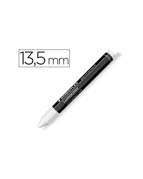 Cera staedtler para marcar blanco lumocolor permanente omnigraph 236 caja de 12 unidades