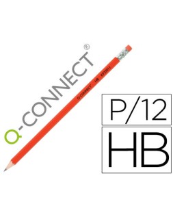 Lapices de grafito q-connect hexagonal con goma n.2 hb