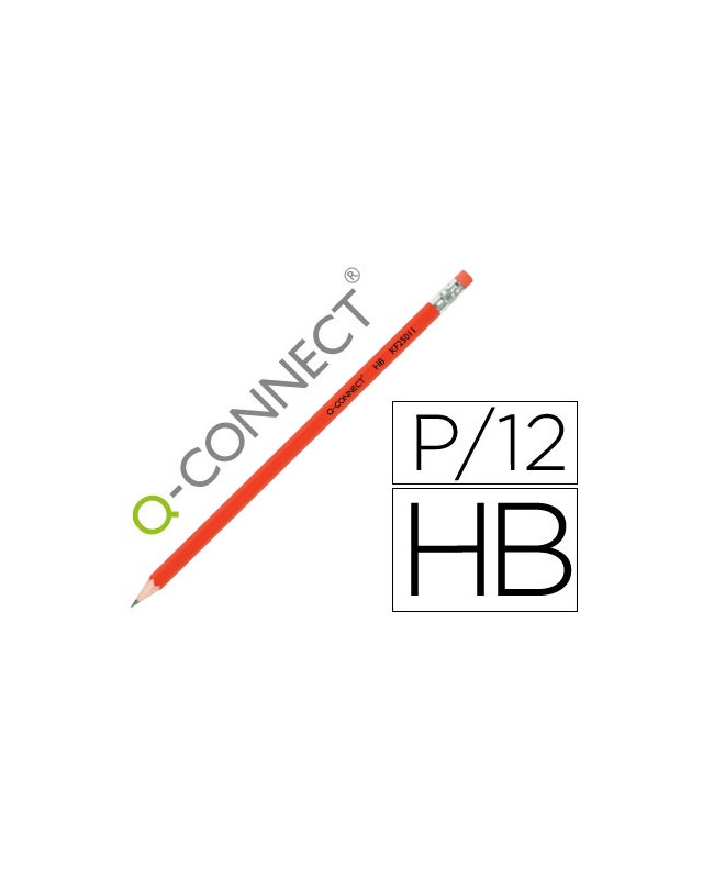 Lapices de grafito q-connect hexagonal con goma n.2 hb