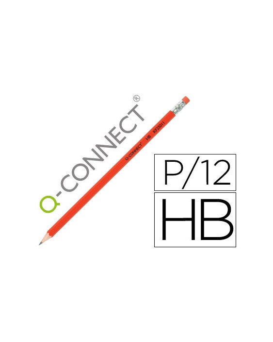 Lapices de grafito q-connect hexagonal con goma n.2 hb