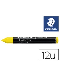 Cera staedtler para marcar amarillo lumocolor permanente omnigraph 236 caja de 12 unidades