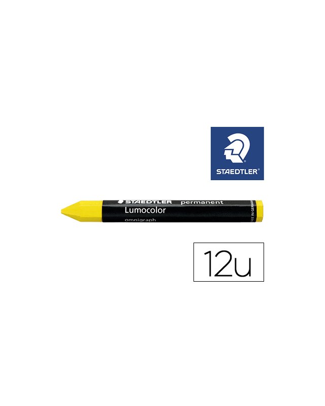 Cera staedtler para marcar amarillo lumocolor permanente omnigraph 236 caja de 12 unidades