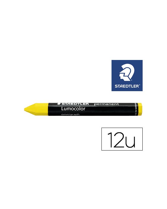 Cera staedtler para marcar amarillo lumocolor permanente omnigraph 236 caja de 12 unidades