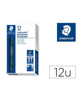 Cera staedtler para marcar negro lumocolor permanente omnigraph 236 caja de 12 unidades