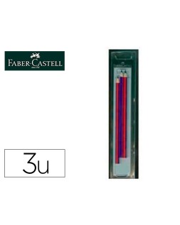 Lapices bicolor fino faber castell 2160-rb hexagonal rojo/azul blister de 3 unidades