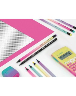 Lapices de grafito milan sunset hb madera negra de tilo con goma de borrar colores surtidos