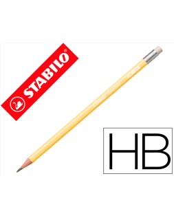 Lapices de grafito con goma stabilo swano mina 2,2 mm dureza hb amarillo pastel