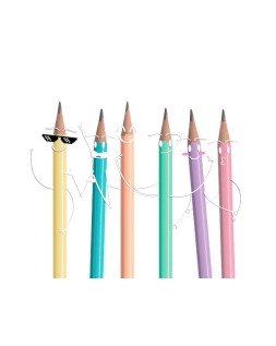 Lapices de grafito con goma stabilo swano mina 2,2 mm dureza hb amarillo pastel