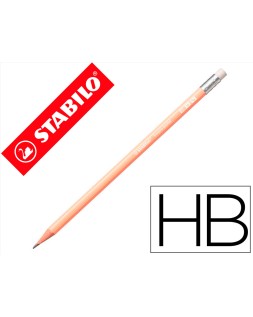 Lapices de grafito con goma stabilo swano mina 2,2 mm dureza hb melocoton pastel