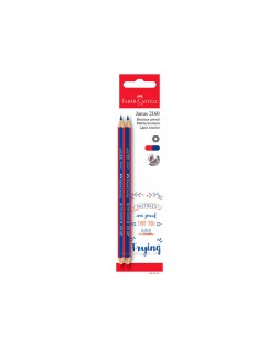 Lapices bicolor fino faber castell 2160-rb hexagonal rojo/azul blister de 2 unidades