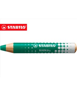 Lapiz marcador en seco stabilo markdry para pizarra blanca color verde caja de 5 unidades