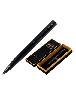 Boligrafo belius origen 1995 aluminio textura cepillada color negro tinta azul caja de diseño
