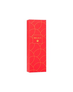 Boligrafo belius passion dor aluminio textura cepillada color rojo y dorado tinta azul caja de diseño