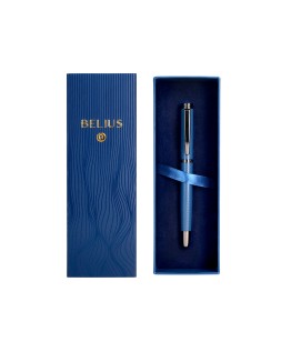Pluma belius neptuno aluminio textura wavy color azul marino tinta azul caja de diseño