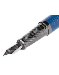Pluma belius neptuno aluminio textura wavy color azul marino tinta azul caja de diseño