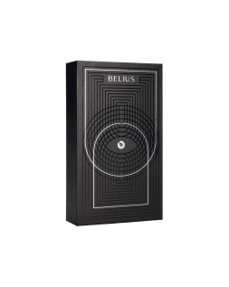 Boligrafo y estuche belius turbo aluminio textura punteada negro y plateado tinta azul caja de diseño
