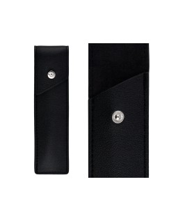 Boligrafo y estuche belius turbo aluminio textura punteada negro y plateado tinta azul caja de diseño