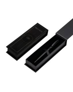 Boligrafo belius turbo aluminio color negro tinta azul caja de diseño