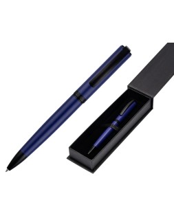 Boligrafo belius turbo aluminio color azul y negro tinta azul caja de diseño