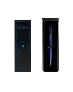 Boligrafo belius turbo aluminio color azul y negro tinta azul caja de diseño