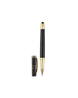 Boligrafo y estuche belius soiree color negro y dorado tinta azul caja de diseño