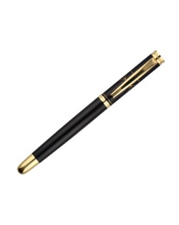 Boligrafo y estuche belius soiree color negro y dorado tinta azul caja de diseño