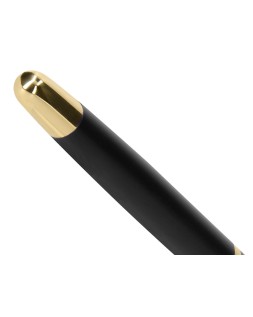 Boligrafo y estuche belius soiree color negro y dorado tinta azul caja de diseño