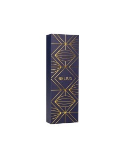 Boligrafo belius soiree aluminio color azul marino y dorado tinta azul caja de diseño