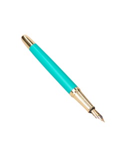 Pluma belius soiree aluminio color art deco turquesa y dorado tinta azul caja de diseño