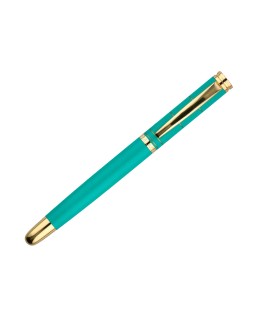 Boligrafo y estuche belius soiree color art deco turquesa y dorado tinta azul caja de diseño