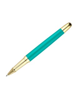 Boligrafo y estuche belius soiree color art deco turquesa y dorado tinta azul caja de diseño