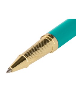 Boligrafo y estuche belius soiree color art deco turquesa y dorado tinta azul caja de diseño