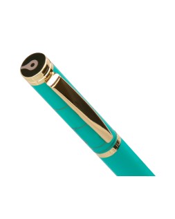 Boligrafo y estuche belius soiree color art deco turquesa y dorado tinta azul caja de diseño