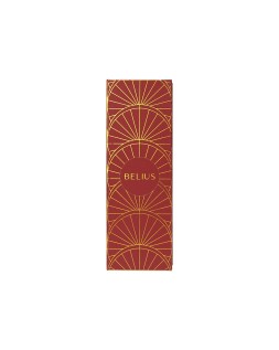 Boligrafo belius soiree aluminio color art deco granate y dorado tinta azul caja de diseño