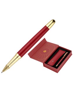 Boligrafo y estuche belius soiree color art deco granate y dorado tinta azul caja de diseño