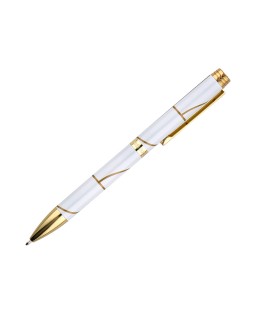 Boligrafo belius carte blanche color y blanco dorado tinta azul caja de diseño