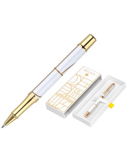Roller belius carte blanche color blanco y dorado tinta negra caja de diseño