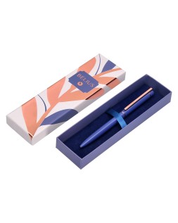 Boligrafo belius rose aluminio color azul electrico/oro rosa tinta azul caja de diseño